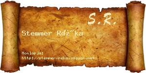 Stemmer Réka névjegykártya