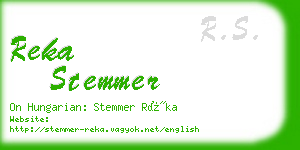 reka stemmer business card